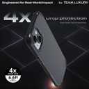 TEAM LUXURY Case for iPhone 15, 6.1 Inch [Military-Grade Drop Protection] Shockproof Rugged Protective Phone Cover, Non-Slip Grip - Wireless Charging Compatible - (Black)