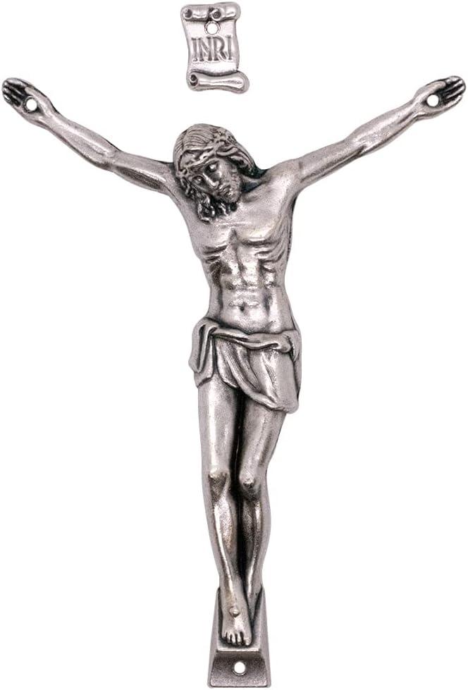 Silver-Tone Metal Corpus and INRI Sign | Make a Custom Crucifix | DIY Catholic Home Devotional Dcor | Detailed Figurine of Jesus with Crown of Thorns and Arms Outstretched (3 Inch) Silver-Tone Metal Corpus and INRI Sign | Make a Custom Crucifix | DIY Catholic Home Devotional Dcor | Detailed Figurine of Jesus with Crown of Thorns and Arms Outstretched (3 Inch)