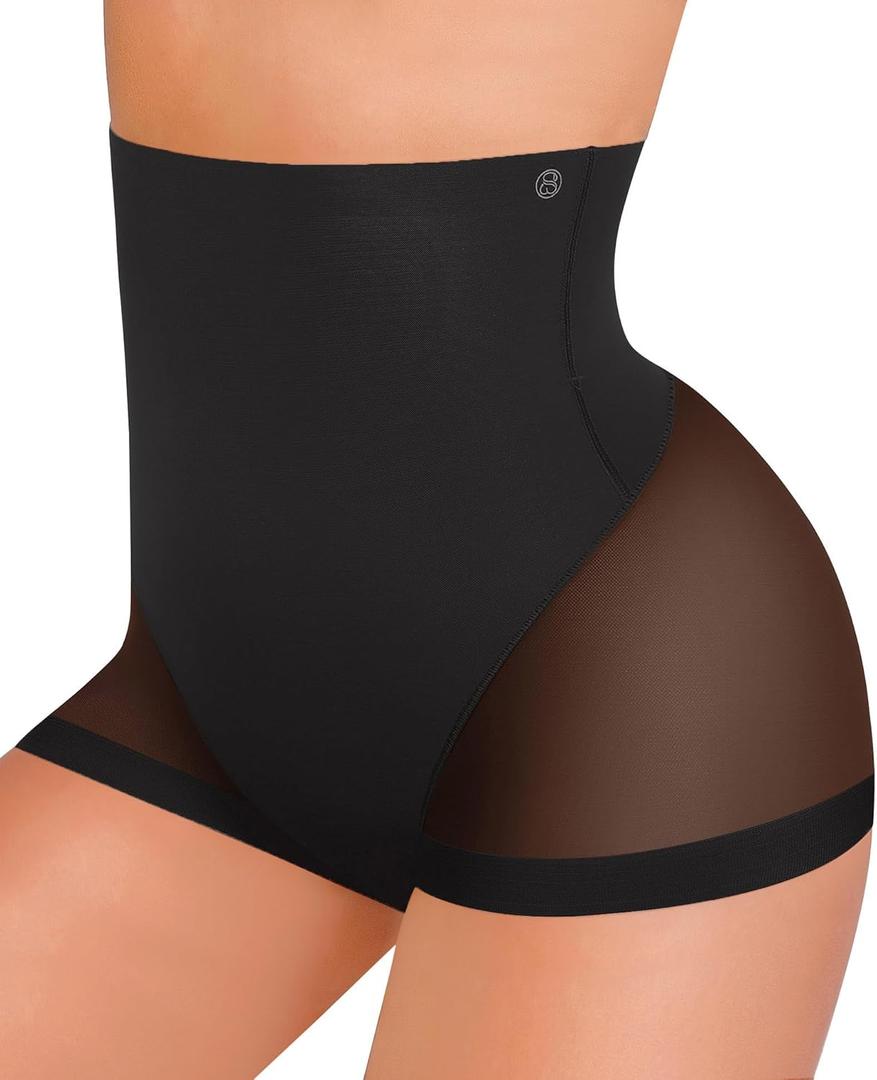 SHAPELLX Tummy Control Shapewear for Women High Waisted Body Shaper Underwear Compression Panty Invisible Girdle (XX-Large, A1-Black)