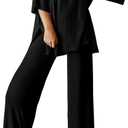 PRETTYGARDEN Two Piece Sets For Women Summer Fashion Lounge Matching Set 2025 Travel Vacation Airport Outfits Clothing (Large, Black)