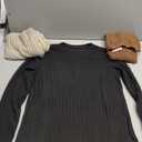 Sweetyweee 3 Pack Women's Nursing Tops Breastfeeding Shirts Long Sleeve Maternity Ribbed Sweaters with Hidden Zipper(Black, Apricot, Brown,Small)