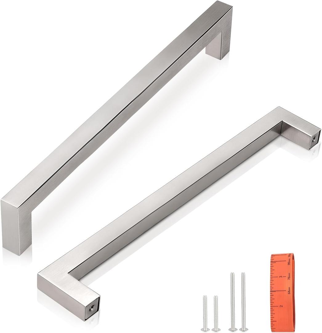 KNOBWELL 6 Pack 6-3/10" Cabinet Handles Brushed Nickel, Euro Style Stainless Steel T Bar Kitchen Cabinet Handles Dresser Drawer Pulls, 6-7/10" Overall Length KNOBWELL 6 Pack 6-3/10" Cabinet Handles Brushed Nickel, Euro Style Stainless Steel T Bar Kitchen Cabinet Handles Dresser Drawer Pulls, 6-7/10" Overall Length