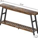 ChooChoo 70.9 Inch Long Console Tables for Entryway, Wood 2-Tier Entry Hallway Table, Narrow Sofa Table Behind Couch Table for Living Room, Entrance, Rustic Brown, 70.9" x 11.8" x 31.5"