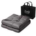 ZonLi Cooling Weighted Blanket (48"x72", 15lbs, Grey) Queen Size Bamboo-Derived Rayon Weighted Blanket for Adults, High Breathability Heavy Blanket, Soft Material with Premium Glass Beads