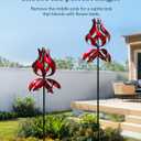 Yard Garden Wind Spinners - Large Outdoor Metal Wind Spinners with Stake, Yard Art Lawn Garden Decor (19" W x 87" H)
