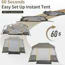 Naturehike Cape 4 Person Camping Tent, 60S Easy Setup Instant Tent Pop up Tent, Waterproof Large Tall 6/8 Person Tents for Camping, Car Camping