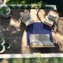 Garland Rug Garden Trellis 6 ft. x 6 ft. Square Indoor/Outdoor Area Rug Outdoor Waterproof Rug for Patio, Camping Rugs, RV, Porch, Deck, Camper, Balcony, Backyard for High-Traffic Areas, Navy Blue