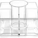 BINO 'The Heiress' 6 Compartment Jewelry and Makeup Organizer, Clear and Transparent Cosmetic Beauty Vanity Holder Storage