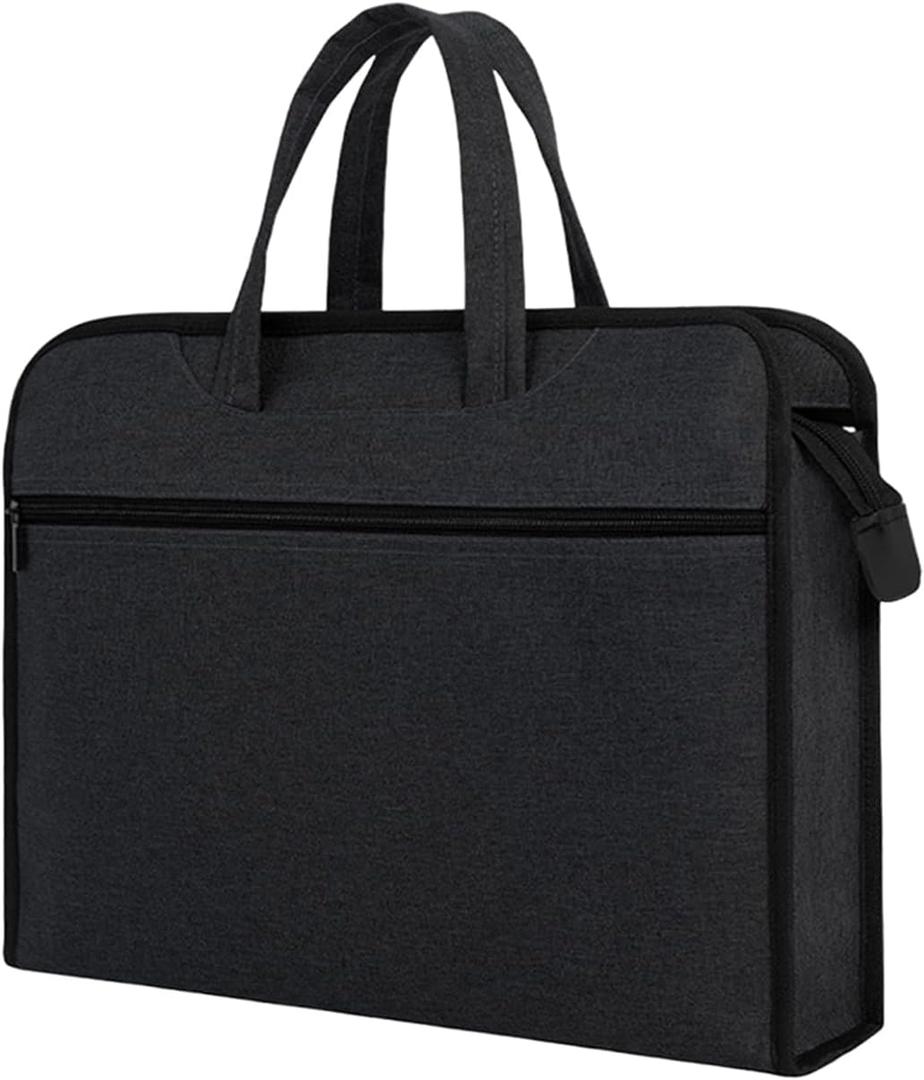 Document Bag with Handle Portable Waterproof Zippered Office Organizer File Bag Pouch for Laptop Files Book Carrying bag (Grey)