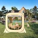 Pop Up Bubble Tent Tent, 3-4 Person Portable Screen House Room Instant Shelter, Clear Sport Rainproof Camping Sun Shelter Coldproof for Patio, Backyard, Deck, Sports Events, Beige, 70"x70"