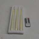 Flameless Taper Candles with 3D Wick, 9.6" Real Wax LED Candles with Remote and Timer, 3 Pack Flickering Candlesticks Battery Operated, Classic Tall Taper Candles for Home, Wedding, Party, Ivory