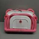 Baby Bathtub,Collapsible Baby Bath Tub with Soft Cushion & Thermometer, Space Saving Foldable & Travel Newborn Bathtub for Infant to Toddler 0-36 Months, Frog Pink