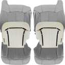 SecosAutoparts Driver & Passenger Bottom & Top Lean Back & Foam Cushion Gray Replacement Leather Seat Cover Compatible with Chevy Silverado Tahoe Sierra Suburban Avalanche 1999 2000 2001 2002