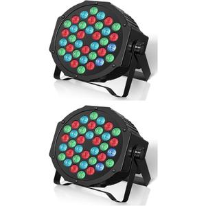Rechargeable Par Lights 36W RGB Battery Powered, Wireless LED Par Lights DJ Uplights Sound Activated& Remote Control for Wedding Events Club Party Church Stage Lighting, 2 Pack