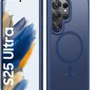 BXYJY for Samsung Galaxy S25 Ultra Magnetic Case, Slim Compatible with MagSafe & Wireless Charging, Military Grade Drop Proof, Translucent Silicone Men Women Protective Case for Galaxy S25 Ultra, Blue