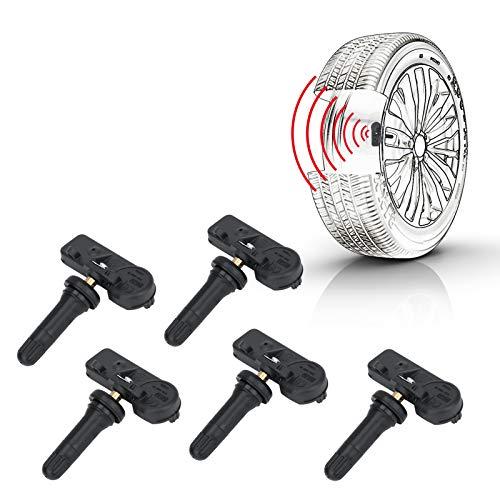 5Pack 56029398AB 433MHz Tire Pressure Monitoring System (TPMS) Sensor Compatible with Jeep Grand Cherokee Wrangler Dodge Charger Challenger Journey Chrysler Fiat Ram 1500 2500 3500 4500 5500