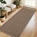 BEQHAUSE Dirt Trapper Door Mat 32" x 72", Non-Slip Washable Doormats, Beige