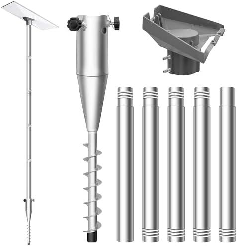 NovaKits 10FT Starlink Gen 3 Ground Pole Mount Kit，Durable 1.5'' Diameter Pole,Starlink Mounting Kit with Starlink Gen 3 Pipe Adapter and No Dig Ground Anchor