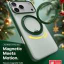 TORRAS 360 Magnetic Stand for iPhone 17 Pro Max Case, [Fit for MagSafe] [4X Military-Grade Protection] Slim Case for iPhone 17 Pro Max, 6.9", Translucent Pine Green, Ostand O3 Fitness Series