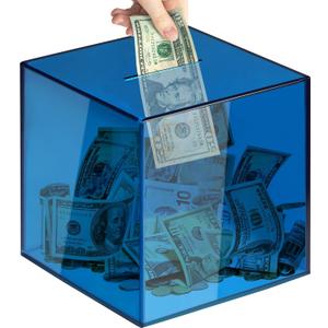 Piggy Bank for Adults Must Break to Open, Vcertcpl Acrylic Clear Piggy Bank Money Saving Box for Cash Saving, Unopenable Adults Large Bank for Real Money Bank Coin Bank Change Jar