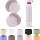 2pcs Silicone Boot Compatible with Owala FreeSip Twist 24oz, Anti-Slip & Anti-Scratches Protective Sleeve Bottom Cover for Owalaa FreeSip Twist Water Bottle (Dreamy Field)