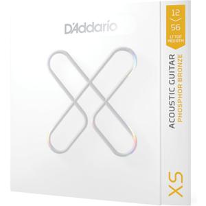 D'Addario Acoustic Guitar Strings, XS Phosphor Bronze Coated, XSAPB1256, Light Top/Medium Bottom Gauge 12-56, 6-String Set, Pack of 1