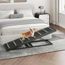 HOOBRO Dog Ramp for Bed, 63 Inch Long Dog Ramp for Couch and Bed, Pet Ramp with Non-Slip Mat and Safety Side Rails, 4 Height Adjustable up to 33 inch, for Small/Large/Old Dogs, Black BK16PT03