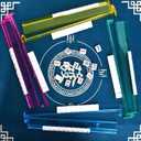 Mahjong Racks with Pushers All-in-One MahJongg Racks and Pushers Set of 4, 17.72 x 2.95 x 1.2 inches