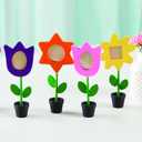 Fun Express DIY Paintable Wood Flower Picture Frames 12 Pack - Wooden Flowers Photo Holders for Spring Crafts, Mother's Day & Kids Art Projects | 6.5-7" Craft Kit for Classroom Activities