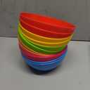PLASKIDY Plastic Bowls Set of 12 Kids Bowls - 24 Oz Microwave & Dishwasher Safe, BPA Free, Brightly Colored for Cereal, Soup, Snack, Fruit or Salad