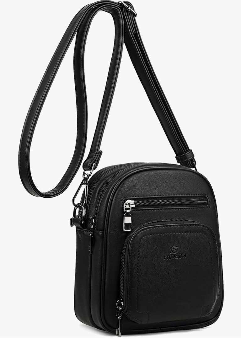FADEON Small Purses for Women Crossbody Bags, Designer PU Leather Mini Cross Body Purse Travel Shoulder Bag Card Slots