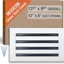 FA-STAR Clean Modern AC Vent Cover 12 x 8 (Duct Opening Cutout) - Decorative White Air Vent - Standard Linear Slot Diffuser - Register Grille for Ceiling, Walls & Floors - All Aluminium