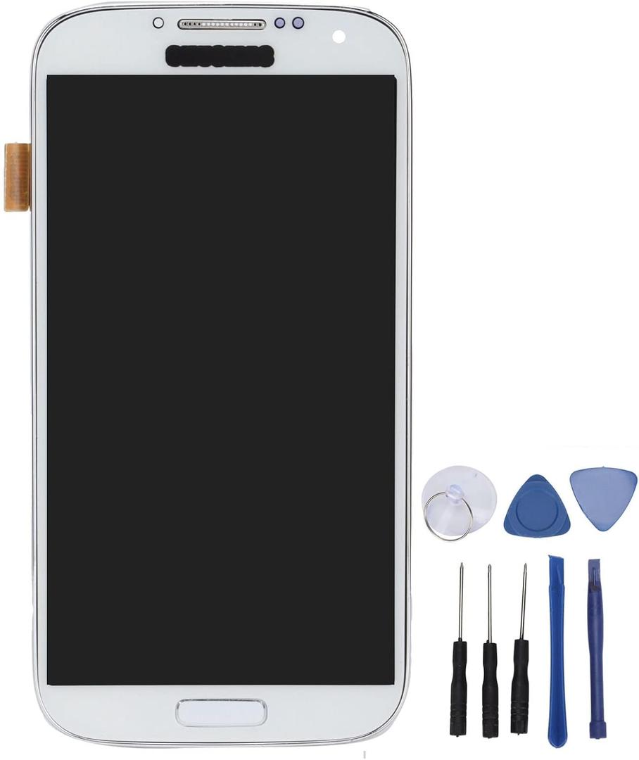 LCD Screen Replacement, Phone LCD Display Digitizer Replacement Assembly with Disassembly Repair Tools Kit, for Samsung Galaxy S4(White)