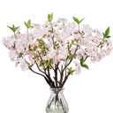 DILATATA 5 Pcs 19" Cherry Blossom Branches for Vase Faux Cherry Flowers Picks Light Pink Peach Blossom for Floral Arrangements Artificial Apple Blossom Fake Silk Flower for Home Wedding Table Decor