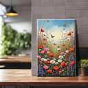 YOYA Framed Paint by Numbers Kit for Adults - Flowers Adult Paint By Number Kits on Canvas with Easel, DIY Flower Paint by Number Framed Canvas for Home Wall Decor 8x12 Inch