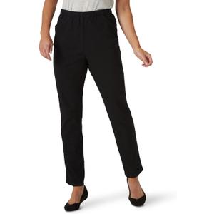 Chic Classic Collection Womens Cotton Pull-on Pant with Elastic Waist (14, Black Denim)