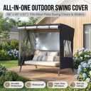 Outdoor Swing Cover,Patio Swing Chair Covers,Garden Hammock Glider Chair Cover,Can be Used Without Disassembly,Black (68x45x61)