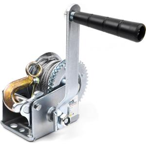 PROFLine 600lbs Hand Winch Steel Cable Boat Trailer Winch Two-Way Ratchet Gear Small Manual Winch Hand Crank Crane Weight Moving for ATV Truck Towing Boat Winch