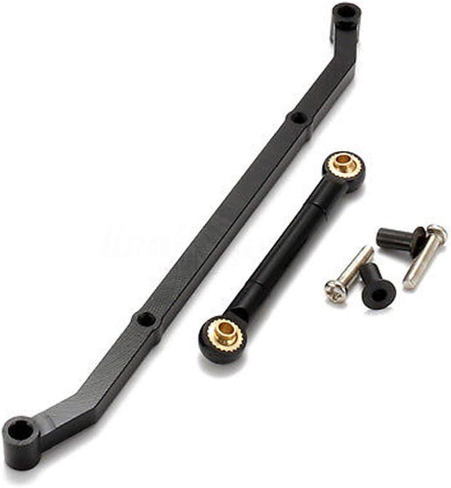 1 Set Aluminum Steering Link Arm Tie Rod for 1/10 RC Axial SCX10 (Black)