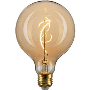 G125/G40 Oversized Amber Glass Dimmable LED Edison Vintage Bulb,Extra Big Round Large Bulbs,E26 4Watt 2200K Warm 150LM,25Watt Decorative Globe Ambient Lighting for Bedroom Living Room Bar cafe 1Pack
