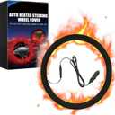 Heated Steering Wheel Cover,2026 New 15" 12V Steering Wheel Warmer Heated Steering Wheel Protector Cover for Winter Universal,Suitable for Standard Size Cars, Trucks, Vans, SUV