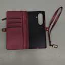 Defencase for Samsung Galaxy Z Fold 7/ Fold7 Wallet Case with RFID Blocking 10-Card Holder, Fashion Soft PU Leather Magnetic Snap Flip Zipper Wrist Strap Phone Case for Galaxy Z Fold 7 5G, Red