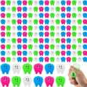 100 Pcs Mini Tooth Toys Fidget Stress Relief Puffer Squeezy Dental Dentist Toys Birthday Party Gifts School Office Prizes, 2 Inch (Multicolored)
