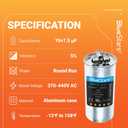 [UL Certified] BlueStars 70/7.5 uF 70+7.5 MFD 370 or 440 Volt VAC Round Dual Run Capacitor by BlueStars - Compatible for Air Conditioner or Heat Pump Condenser