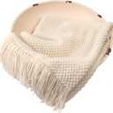 Zeroest Baby Photography Props Basket Braid Wool Wrap Newborn Photo Shoot Baskets Filler Posing Stuffer Background Blanket (Creamy)