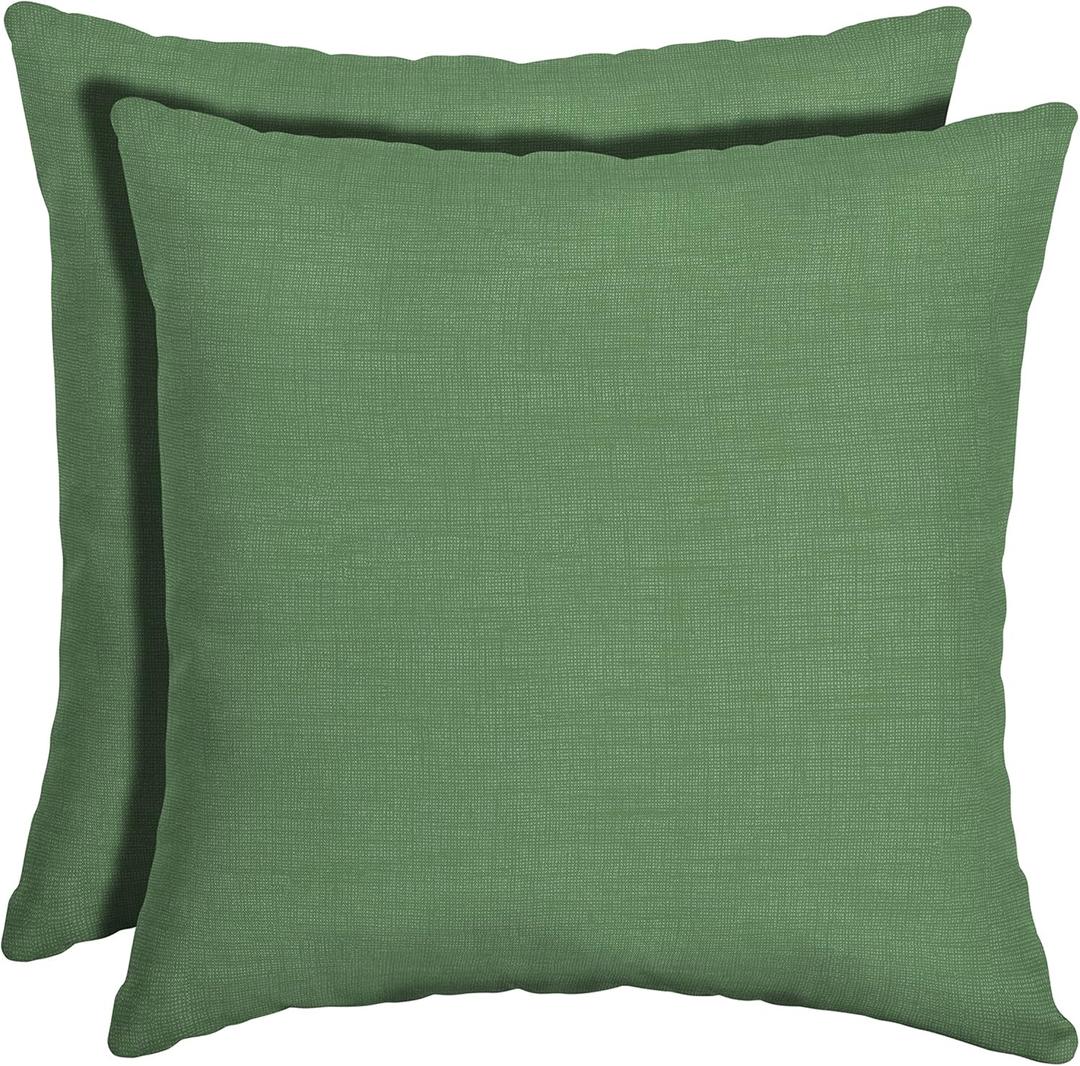 Arden Outdoor Toss Pillow, 2 Pack, 16 x 16, Rain-Proof, Fade Resistant Moss Green Leala