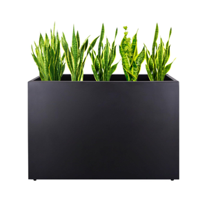 TISUWING Metal Rectangular Planter Box, Galvanized Steel Tall Planters for Outdoor Plants, 35.5"x 10"x 28" Black Outdoor Planters for Porch/Patio/Garden