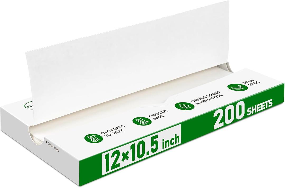 EcoDispose Precut POP UP Deli Paper Sheet Pack of 200, Interfolded Heavy Paper for Food Wrap and Serving (12" x 10-1/2", White