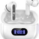 Wireless Earbuds P1 PRO, Earphones Wireless Bluetooth Headphones with Clear Call Mics Ear Buds, Comfortable Fit, IPX7 Waterproof Long Battery Life, 30H Playtime for Sports Workout (White)