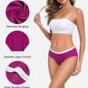 coskefy Women's Underwear Cotton Breathable Hipster Panties Soft Low Rise Bikini Ladies Workout Briefs 5 Pack (L)